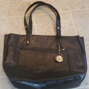 TOMMY BAHAMA REAL LEATHER TOTE HANDBAG